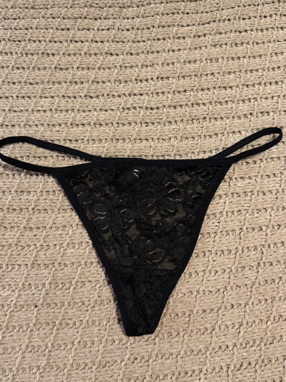 Lace G-String Panty - Black
